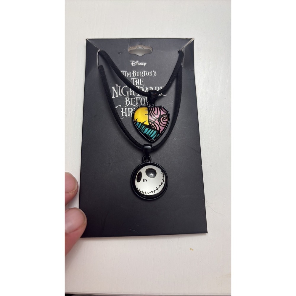 Disney Nightmare Before Christmas Jack and Sally Necklace Set